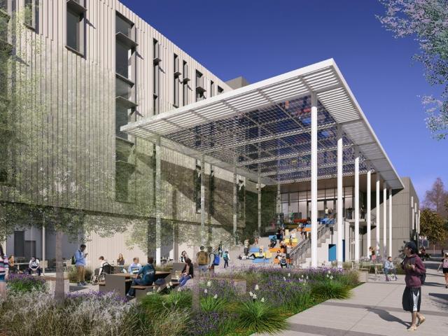 teaching and learning center south plaza rendering uc davis